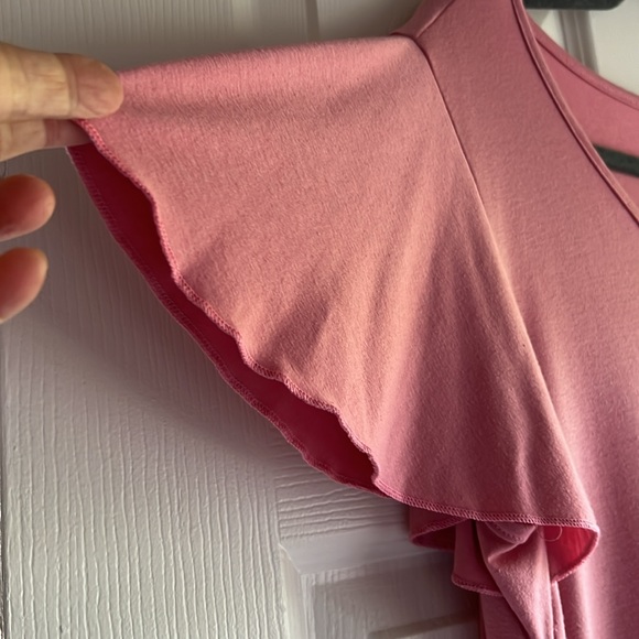 Micoson Pink Flutter Sleeve Knit Top - Picture 2 of 11